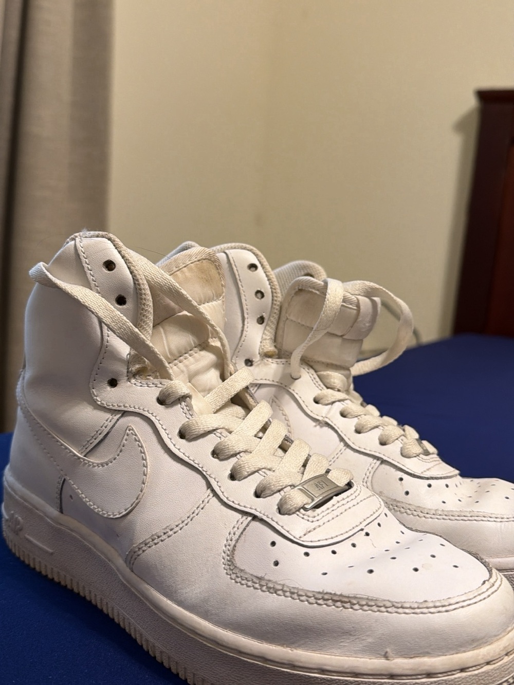 Nike White High-Top Leather Sneakers